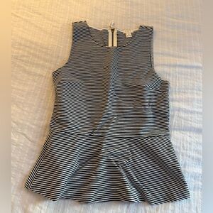 Jcrew Striped Peplum Top